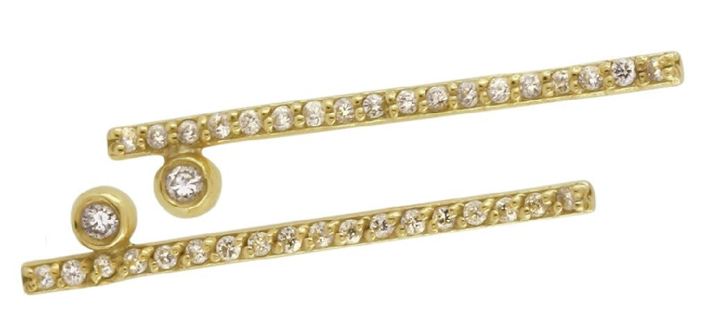 Dot & Line Necklace- 18K Gold with Diamonds-5