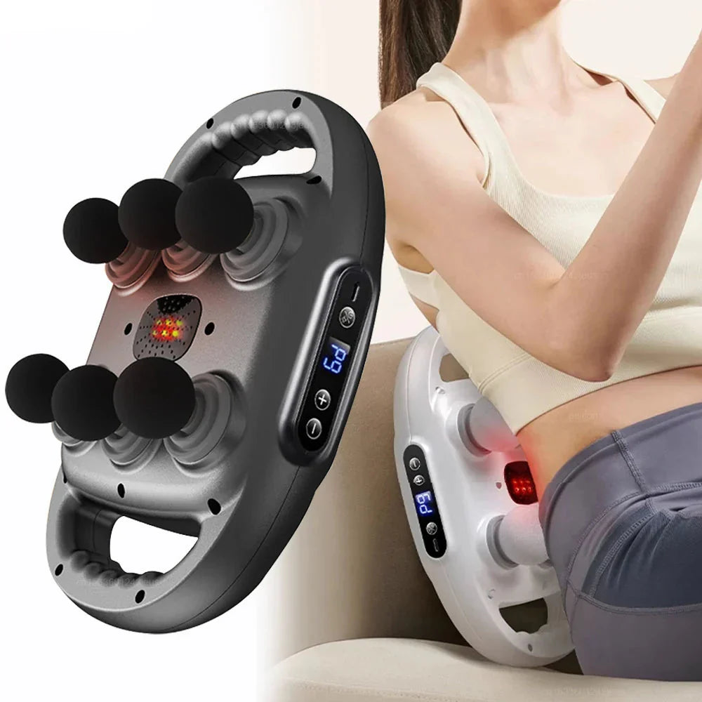 6-Head Fascia Massage Gun High-Frequency Tissue Muscle Massager Black-1