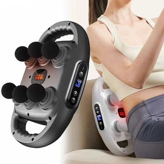 6-Head Fascia Massage Gun High-Frequency Tissue Muscle Massager Black-1