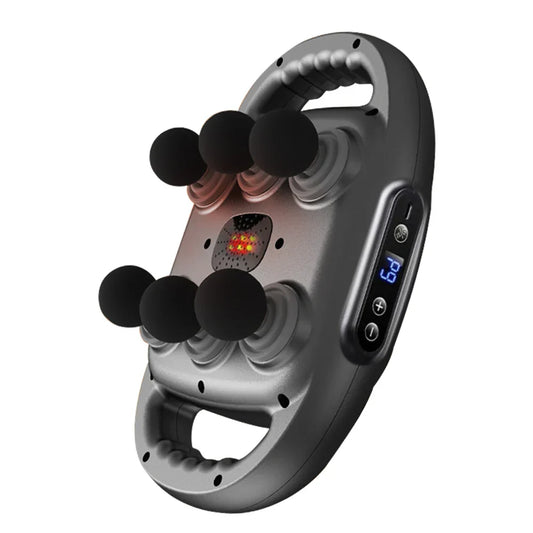 6-Head Fascia Massage Gun High-Frequency Tissue Muscle Massager Black-0