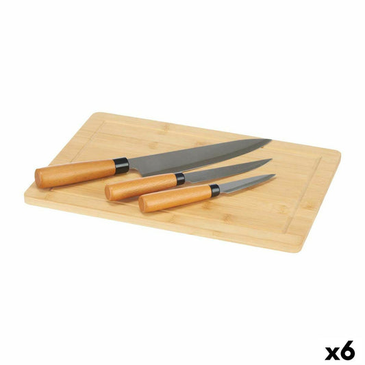 Knife Set Kinvara KT216102 Brown Bamboo Cutting board Cheese (6 Units)-0