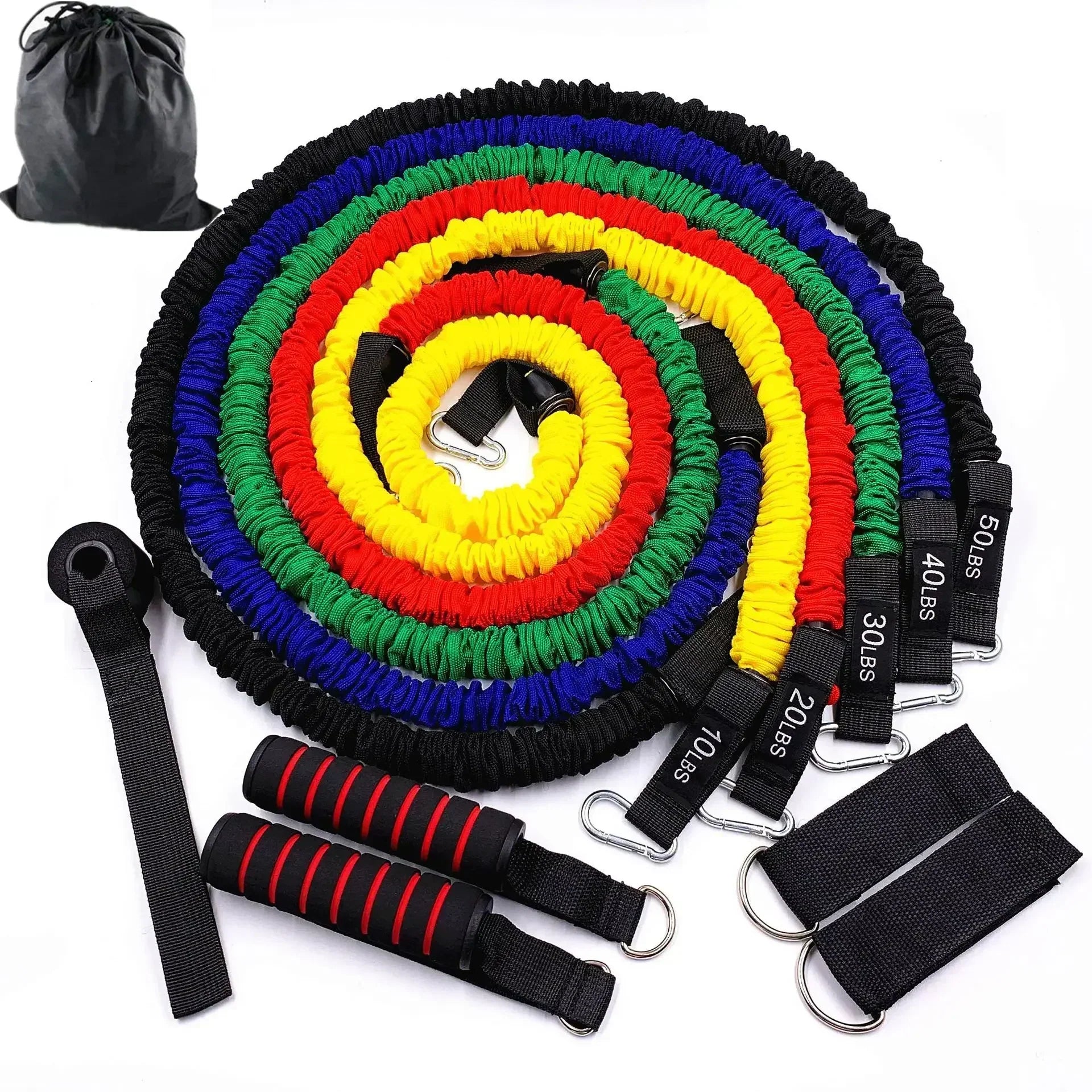 150lbs Resistance Bands Set - 11pc Home Gym Equipment-0