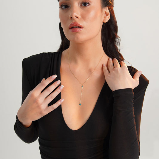 Star Lariat Necklace in 14K Gold-1
