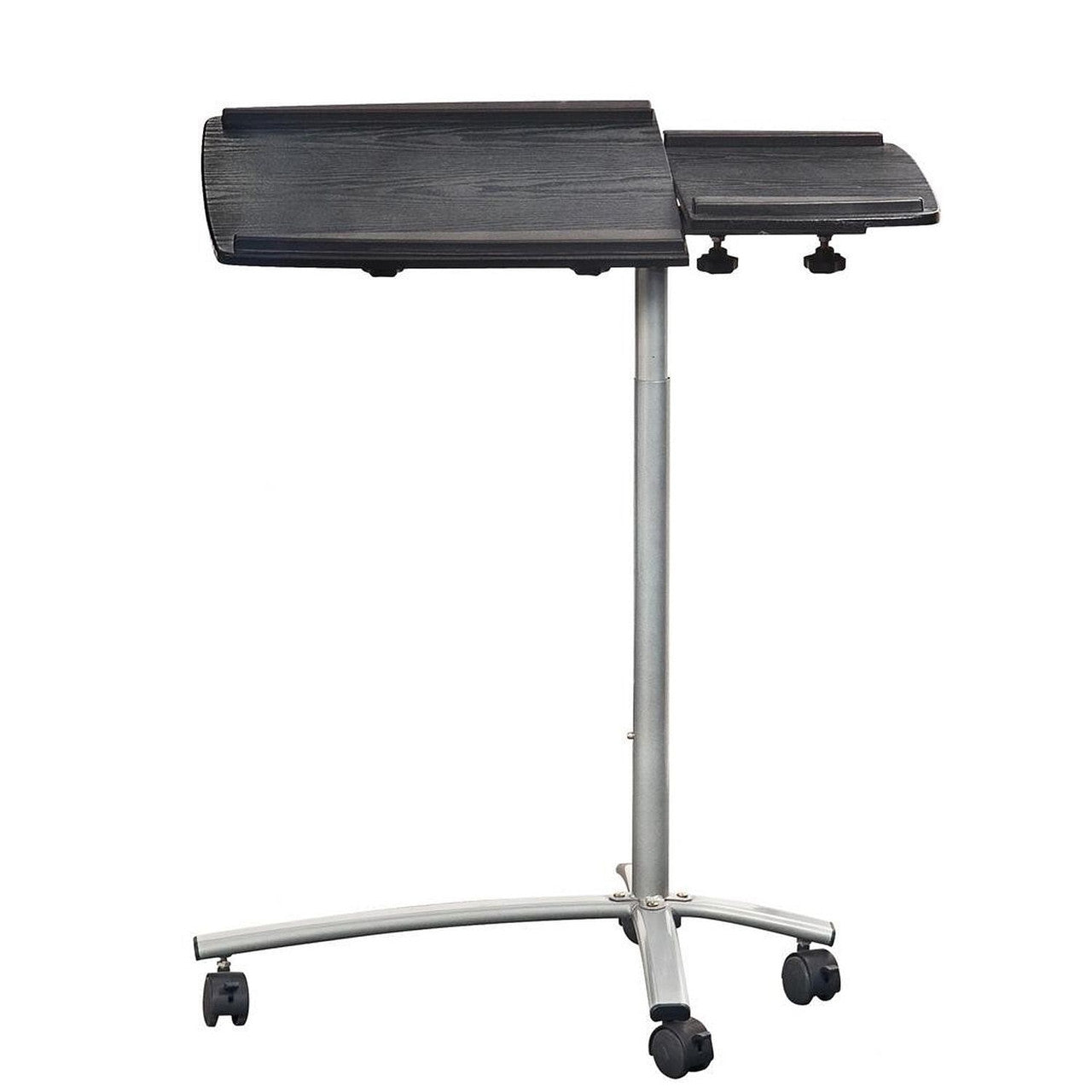Adjustable Laptop Computer Cart Desk Stand in Graphite Wood Grain-0