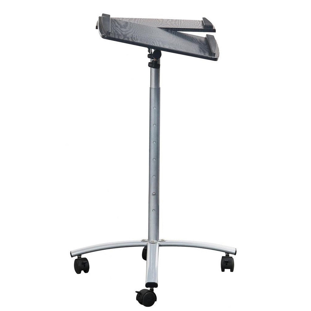 Adjustable Laptop Computer Cart Desk Stand in Graphite Wood Grain-1