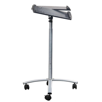 Adjustable Laptop Computer Cart Desk Stand in Graphite Wood Grain-1