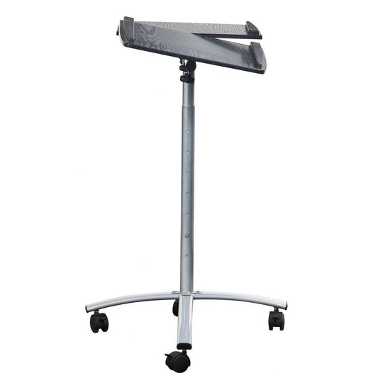 Adjustable Laptop Computer Cart Desk Stand in Graphite Wood Grain-1