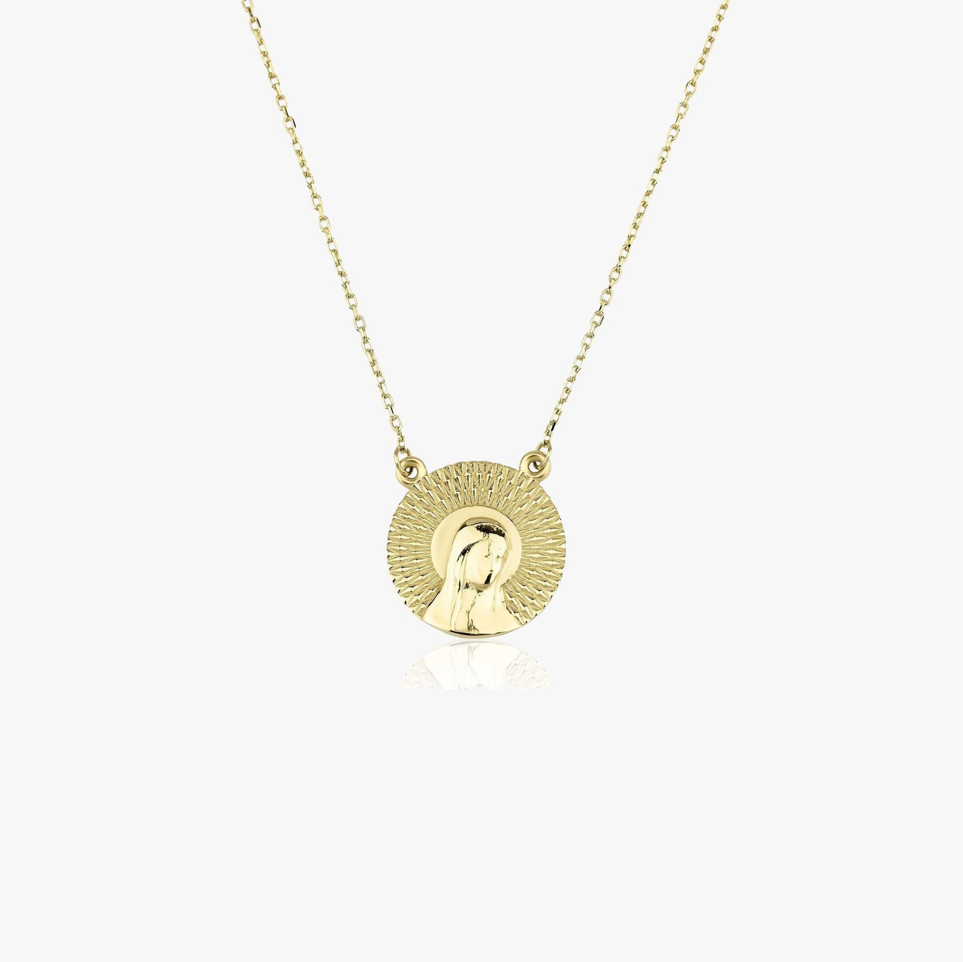 Virgin Mary Necklace in 14K Gold-0