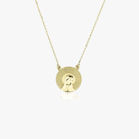 Virgin Mary Necklace in 14K Gold-0