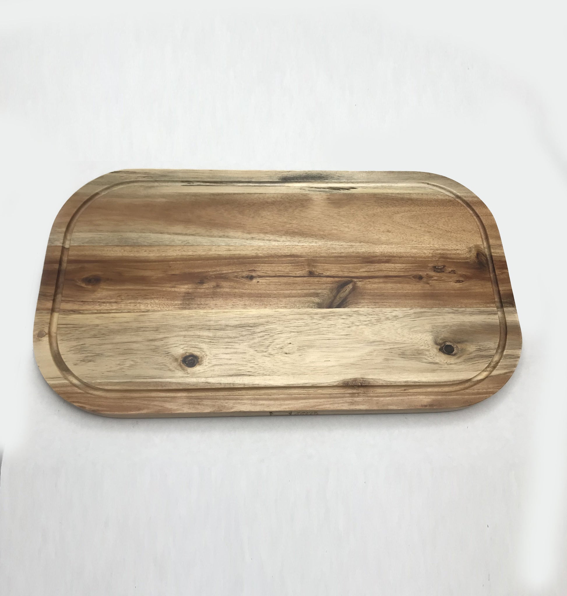 [ Set of 3 ] Zavis Green Acacia Wood Serving Rounded Cutting Board With Juice Groove 18" X 10" | Dishwasher Safe-4