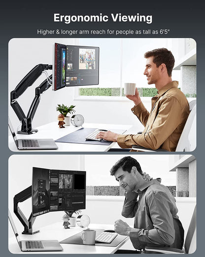 Dual Monitor Stand with USB, Height Adjustable-3
