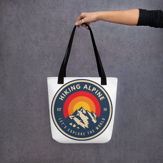 Hiking Alpine Mountains Tote Bag-0