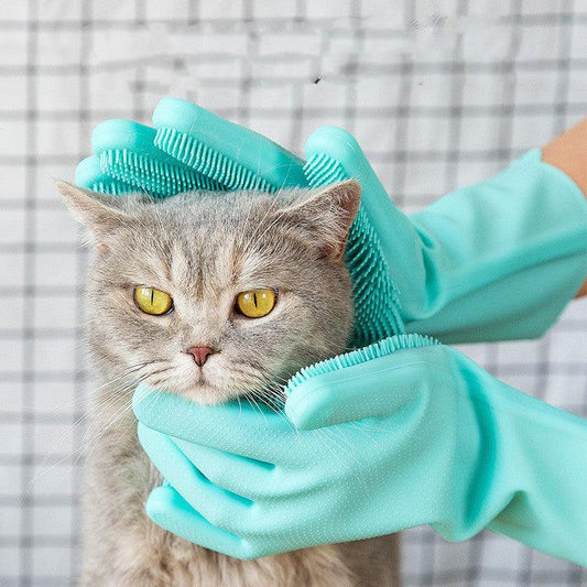 Pet Grooming Hair Comb Glove - Gentle Massage And Shedding Brush For Dogs And Cats-0