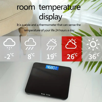 Ultra Slim Digital Bathroom Scale - Most Accurate Body Weight Scales Large Backlit Display | Black-4