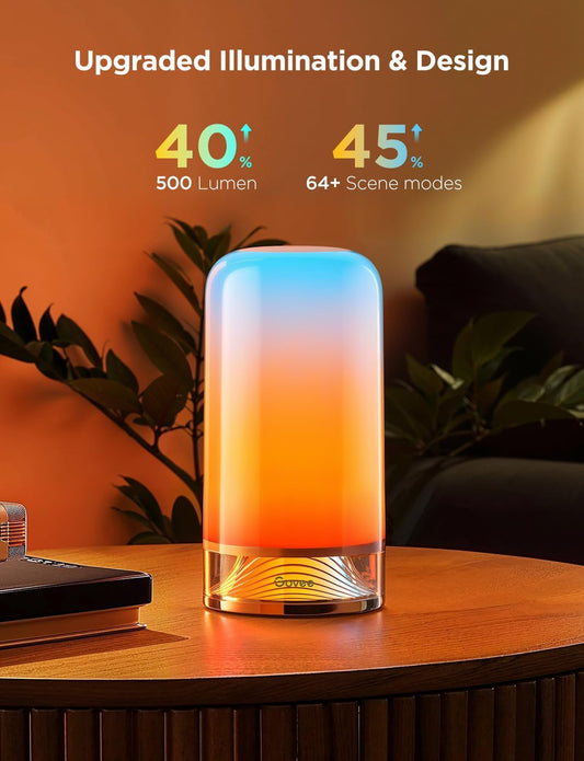 RGBIC Smart Table Lamp 2, Touch Bedside Small Table Lamp Work with Matter, Alexa, LED Desk Lamp with 64 Scene Modes, Color Changing Lamp for Bedroom Living Room Dimmable Night Light(Corded)-1