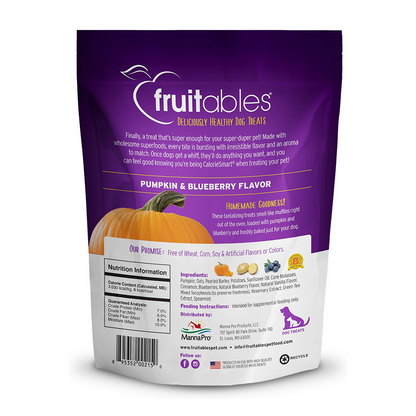 Fruitables Pumpkin & Blueberry Mix Dog Treats (8x7 Oz)-6