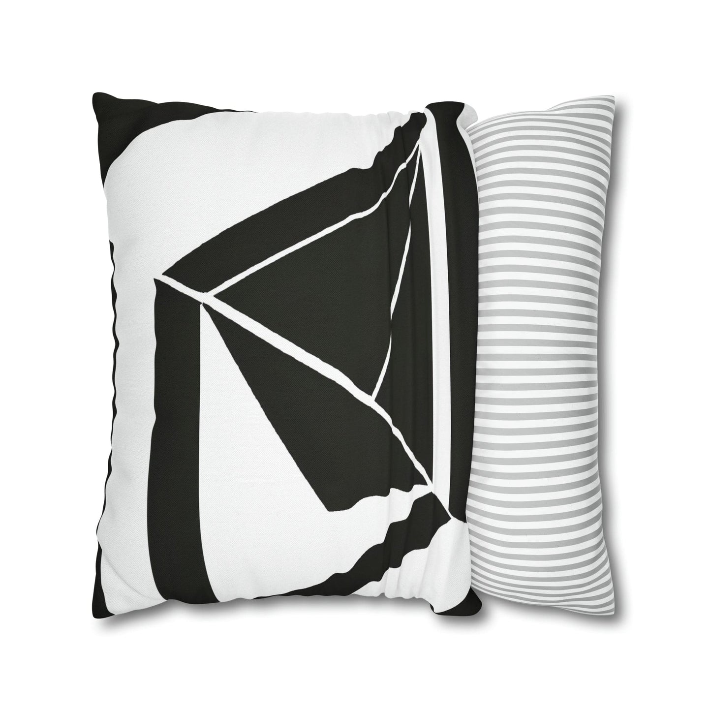 Decorative Throw Pillow Cover - Black and White Geometric Pattern-4