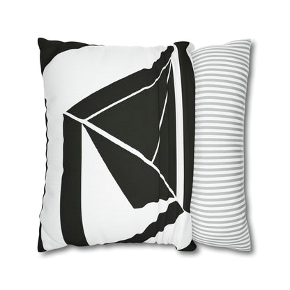 Decorative Throw Pillow Cover - Black and White Geometric Pattern-4