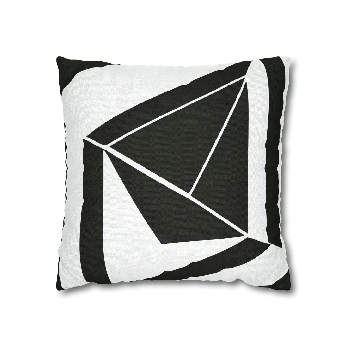 Decorative Throw Pillow Cover - Black and White Geometric Pattern-2