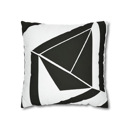 Decorative Throw Pillow Cover - Black and White Geometric Pattern-2