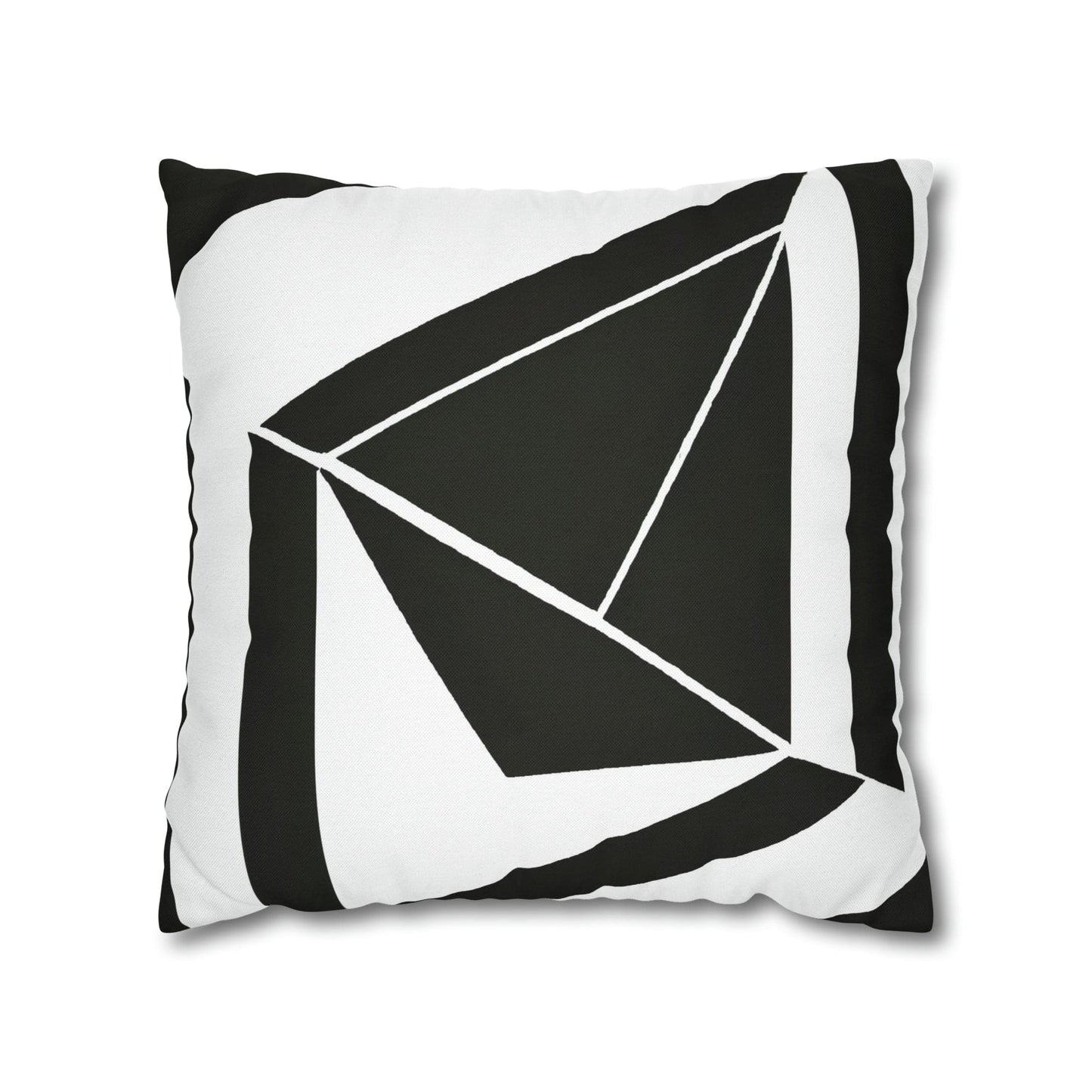 Decorative Throw Pillow Cover - Black and White Geometric Pattern-3
