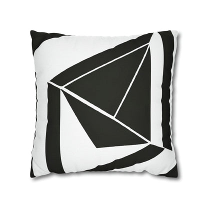 Decorative Throw Pillow Cover - Black and White Geometric Pattern-3