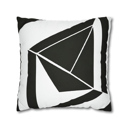 Decorative Throw Pillow Cover - Black and White Geometric Pattern-0