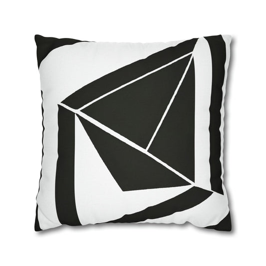 Decorative Throw Pillow Cover - Black and White Geometric Pattern-0