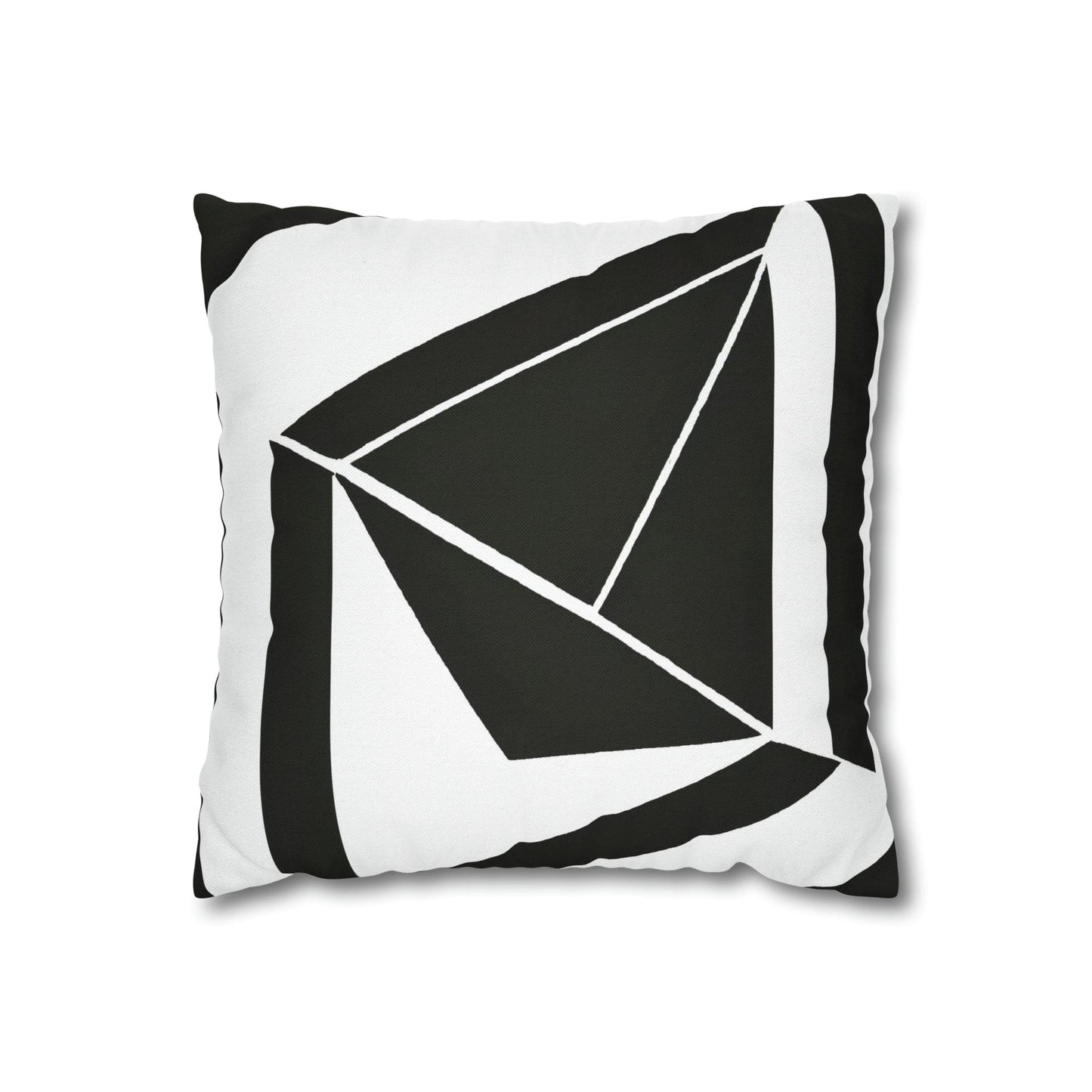 Decorative Throw Pillow Cover - Black and White Geometric Pattern-1