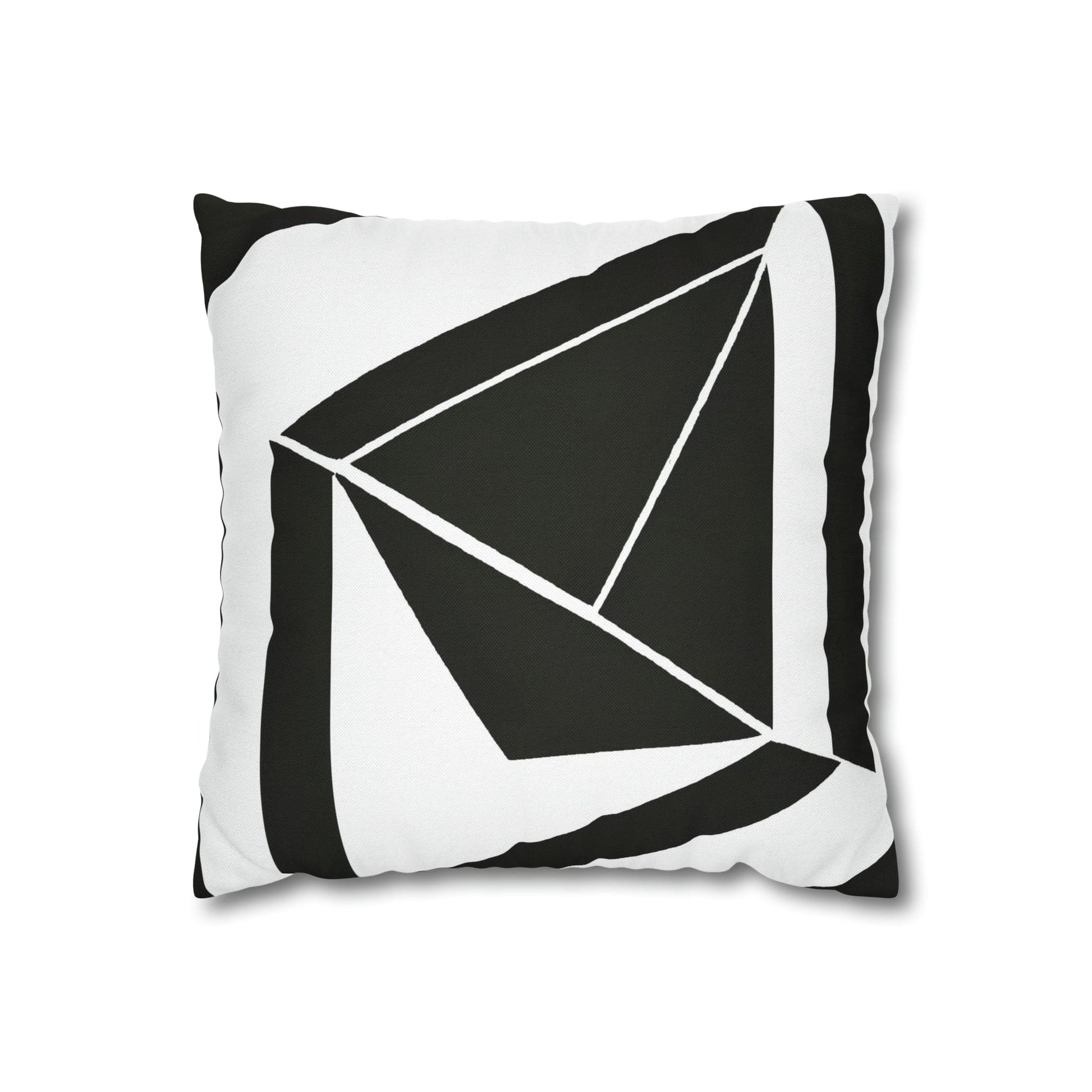 Decorative Throw Pillow Cover - Black and White Geometric Pattern-1