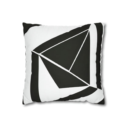 Decorative Throw Pillow Cover - Black and White Geometric Pattern-1