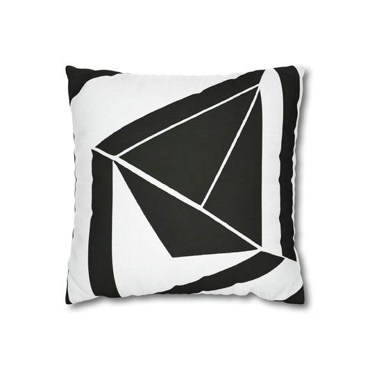 Decorative Throw Pillow Cover - Black and White Geometric Pattern-1