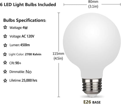Modern Sputnik Chandelier, 6-Light Ceiling Light, 6 LED Light Bulbs Included for Bedroom,Dining Room,Kitchen,Office (Black)-1