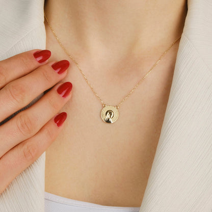 Virgin Mary Necklace in 14K Gold-2