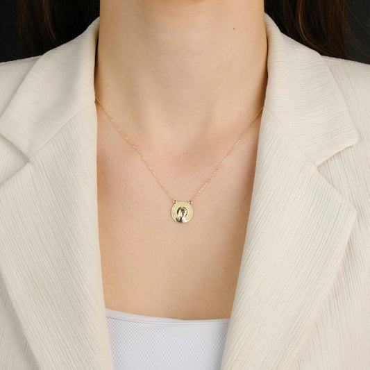 Virgin Mary Necklace in 14K Gold-1