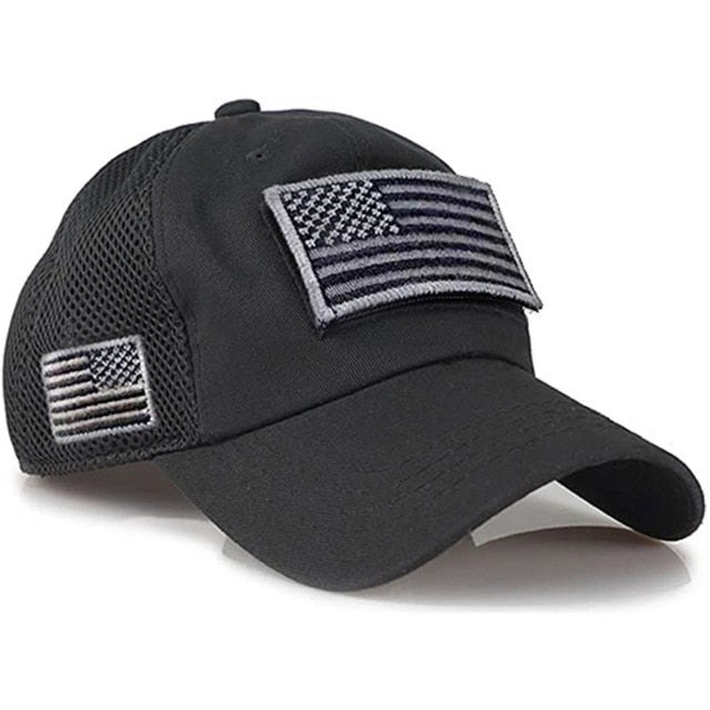 Tactical Camouflage Baseball Caps Men Summer Mesh Military Army Caps Constructed Trucker Cap Hats With USA Flag Patches-8
